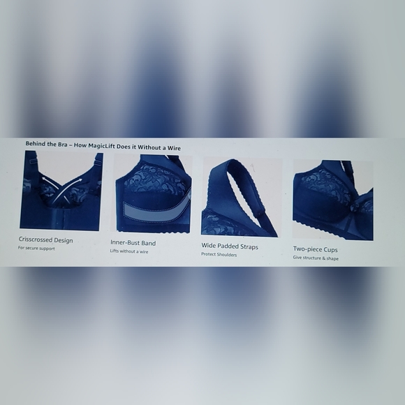 NWOT GLAMORIZE MAGICLIFT ORIGINAL SUPPORT BRA WIREFREE 36C - Picture 8 of 11